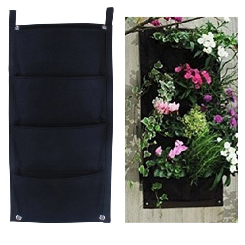 Black Square Felt Plant Hanging Bag Storage Bag (FTB019)