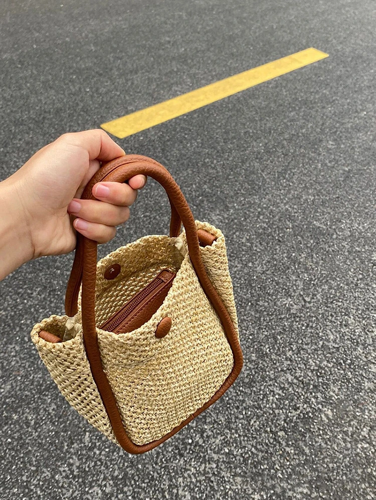Women′s Summer French Hand-Woven Bag
