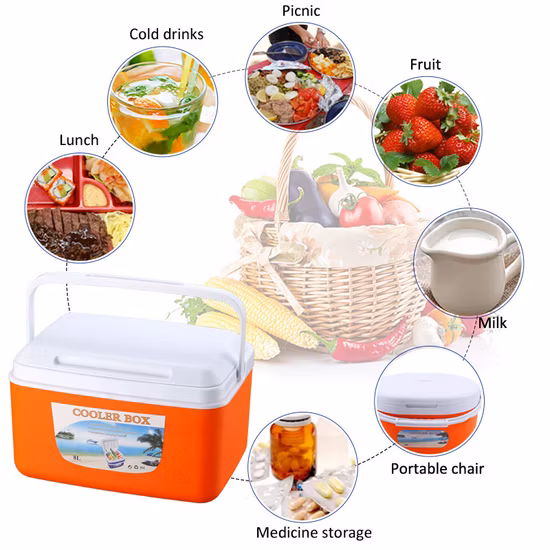 8L incubateur extérieur Portable boissons boîte de stockage de nourriture voiture glace froide boîte de pêche refroidisseur Mini réfrigérateur rectangle seau à glace pour la maison barbecue pique-nique