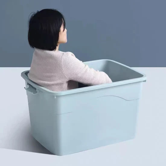 Boîte de rangement de quatre-vingts litres, boîte de rangement de grande taille, boîte d'organisation, dortoir, chargement domestique, vêtements, boîte de rangement pour jouets, boîte en plastique